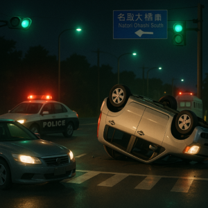 仙台バイパス交差点で衝突！軽乗用車が横転し大渋滞に…保険会社も教えない"過失割合"の真実
